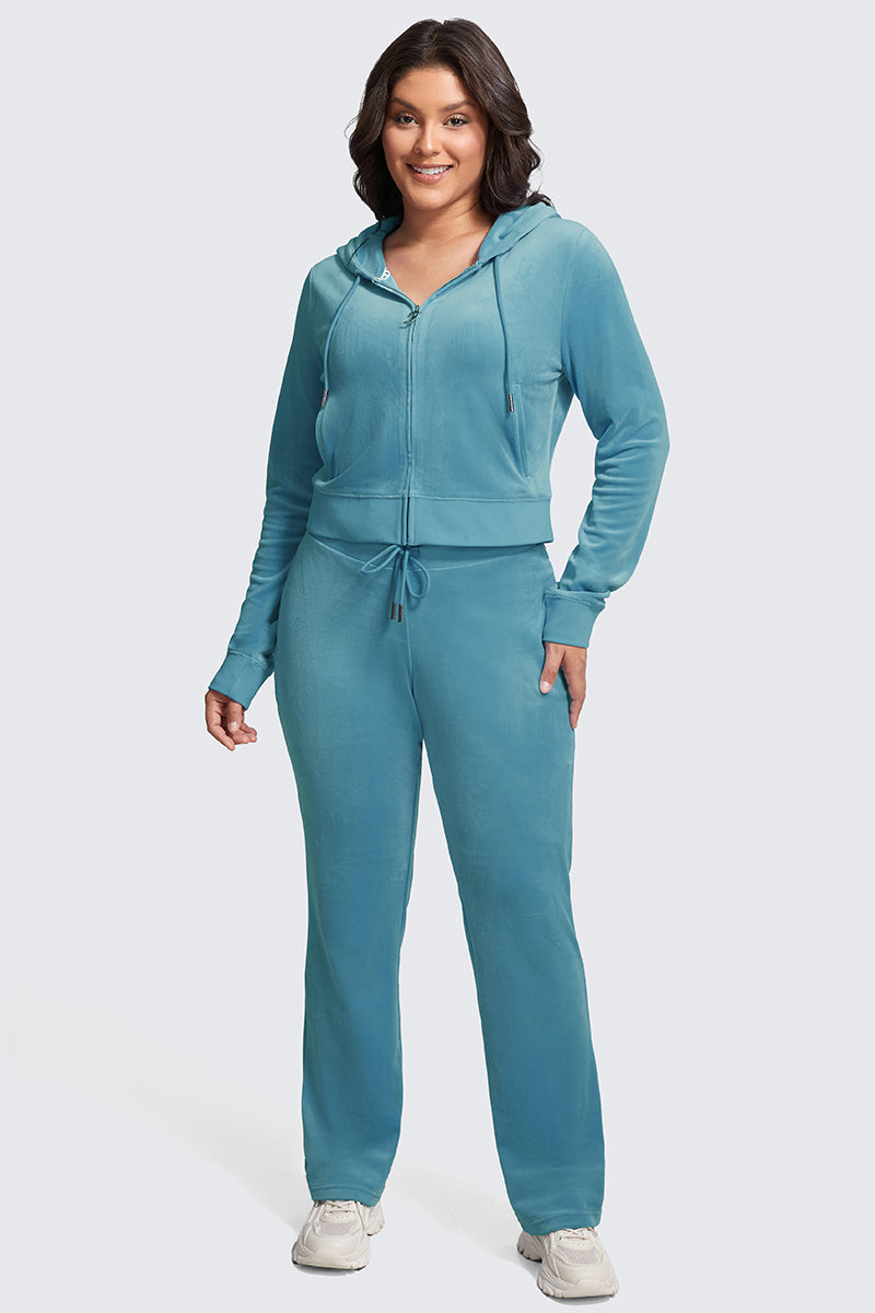 Plus-Size OG Big Bling Velour Track Pants - Cut Glass - Juicy Couture