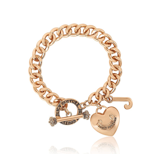 Heart Charm Toggle Bracelet - Goldtone - Juicy Couture