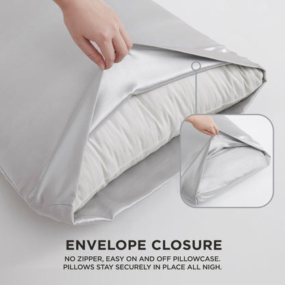Solid Satin Pillow Case Set - Smoke - Juicy Couture