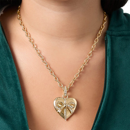 Gold-Tone Heart Charm Necklace - Goldtone - Juicy Couture