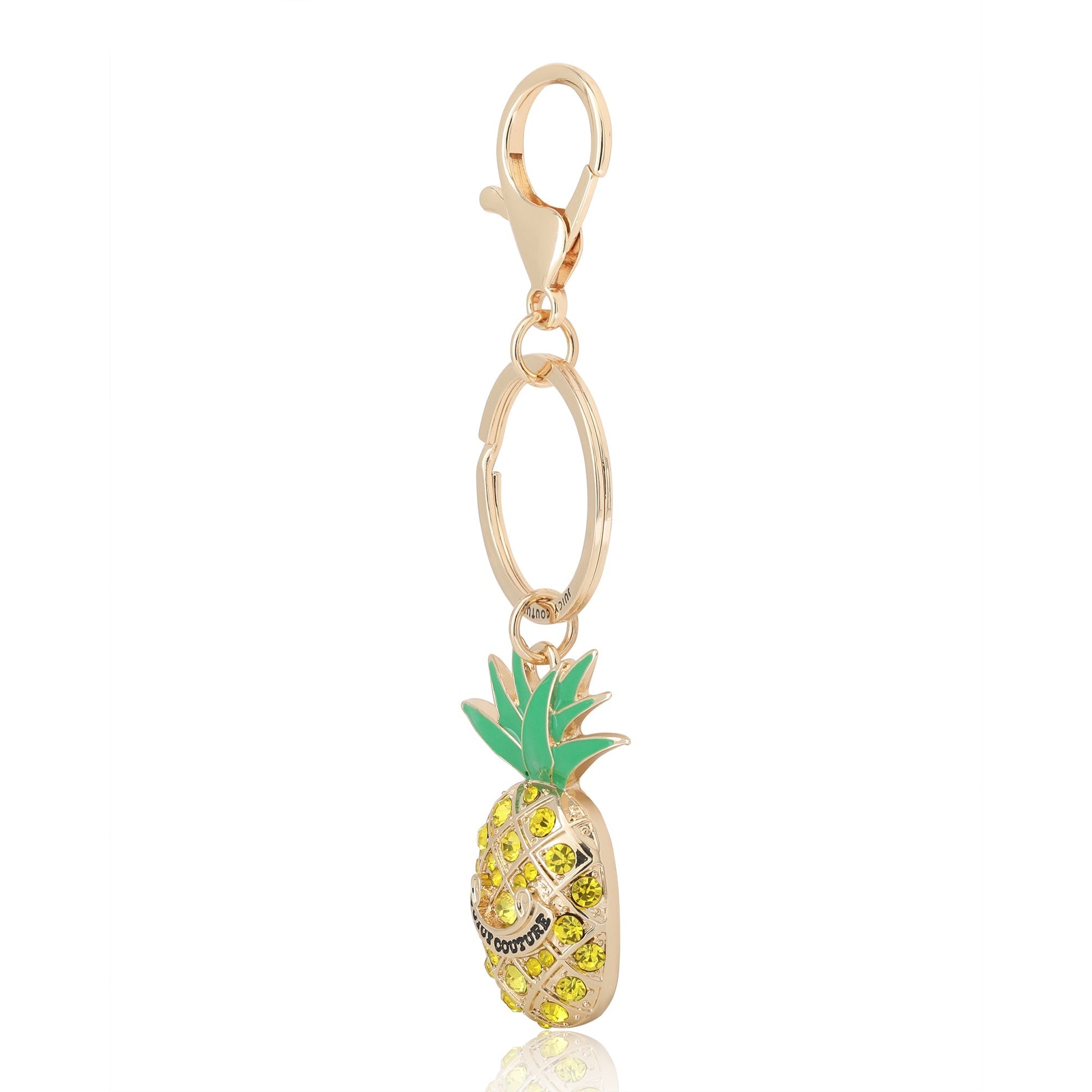 Crystal Pineapple Keychain Bag Charm - Goldtone - Juicy Couture