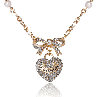 Pearl Heart Pendant Necklace - Goldtone - Juicy Couture
