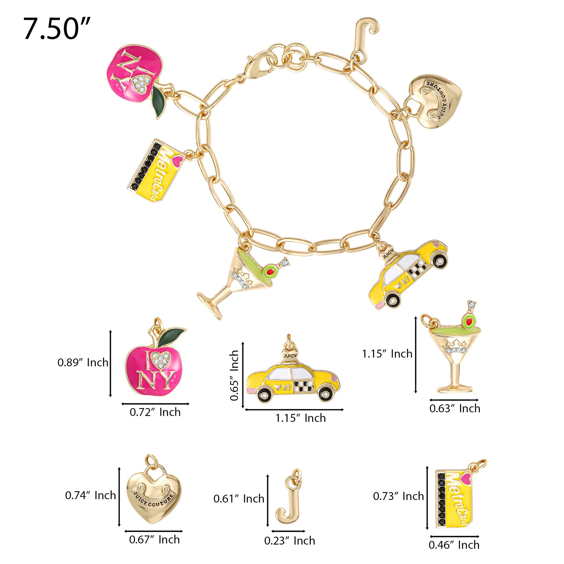 City Icons Charm Bracelet - Goldtone - Juicy Couture