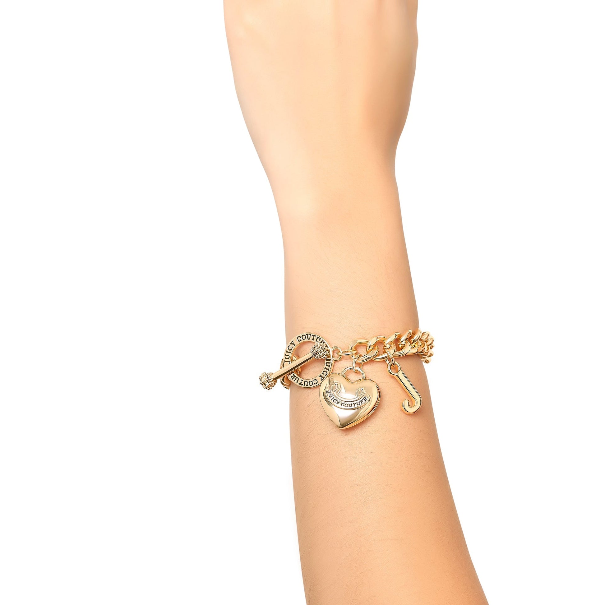 Heart Charm Toggle Bracelet - Goldtone - Juicy Couture
