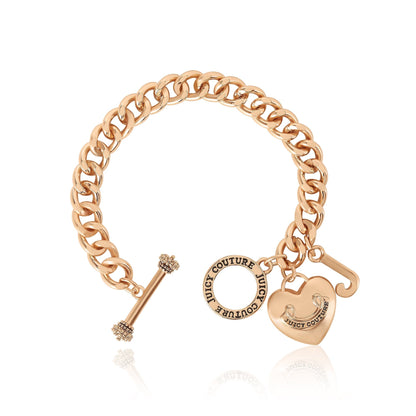 Heart Charm Toggle Bracelet - Goldtone - Juicy Couture