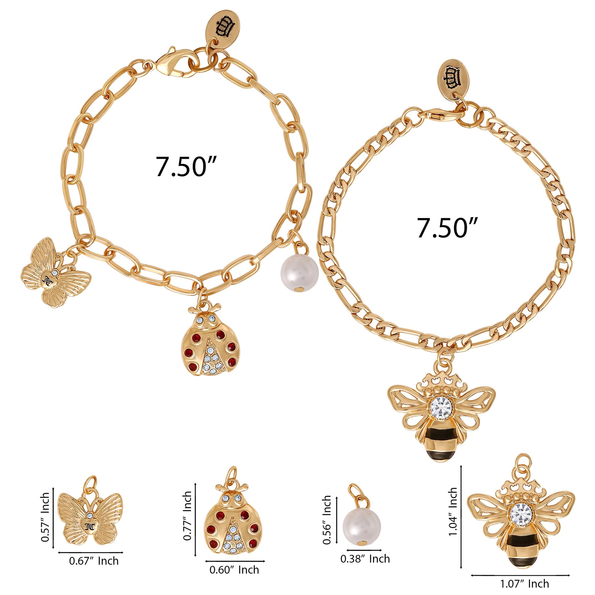 Gold-Tone Charm Bracelet Duo - Goldtone - Juicy Couture