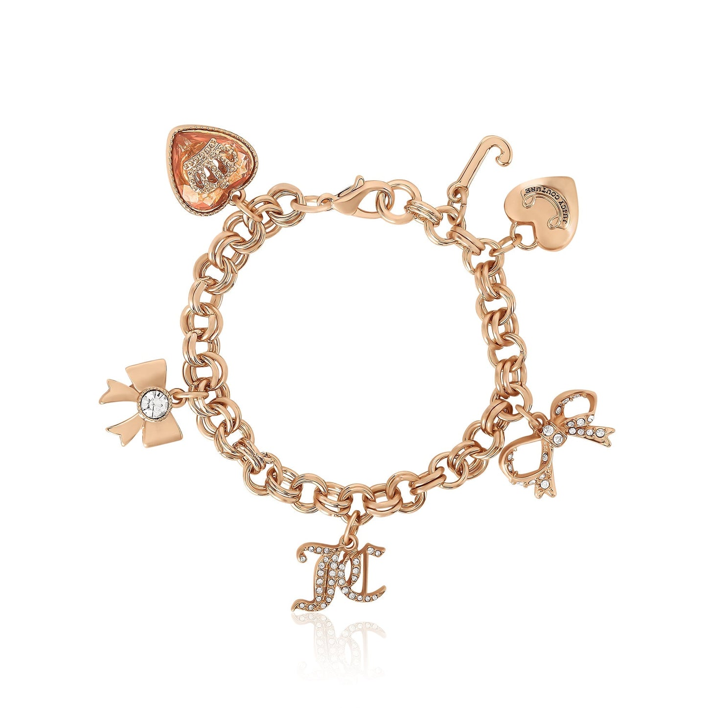Charm Bracelet with Bow and Pave Details - Goldtone - Juicy Couture