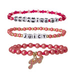 Kids Dreaming of Juicy 3 Piece Stretch Beaded Bracelet Set - Goldtone - Juicy Couture