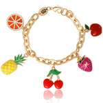 Tropical Fruit Charm Bracelet - Goldtone - Juicy Couture