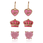 Kids 3-Pair Stylish Stud Earrings Set - Goldtone - Juicy Couture