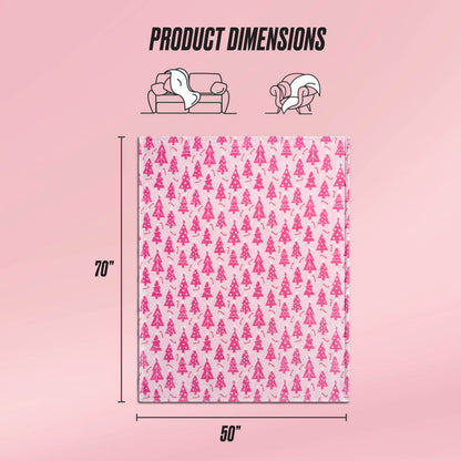 Plush Throw Blanket - Snow Trees Pink - Juicy Couture