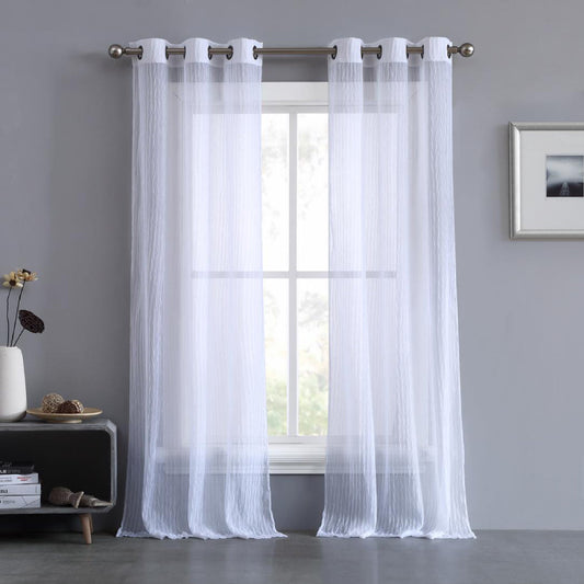 Marnie Sheer Voile Curtains - Pure White - Juicy Couture