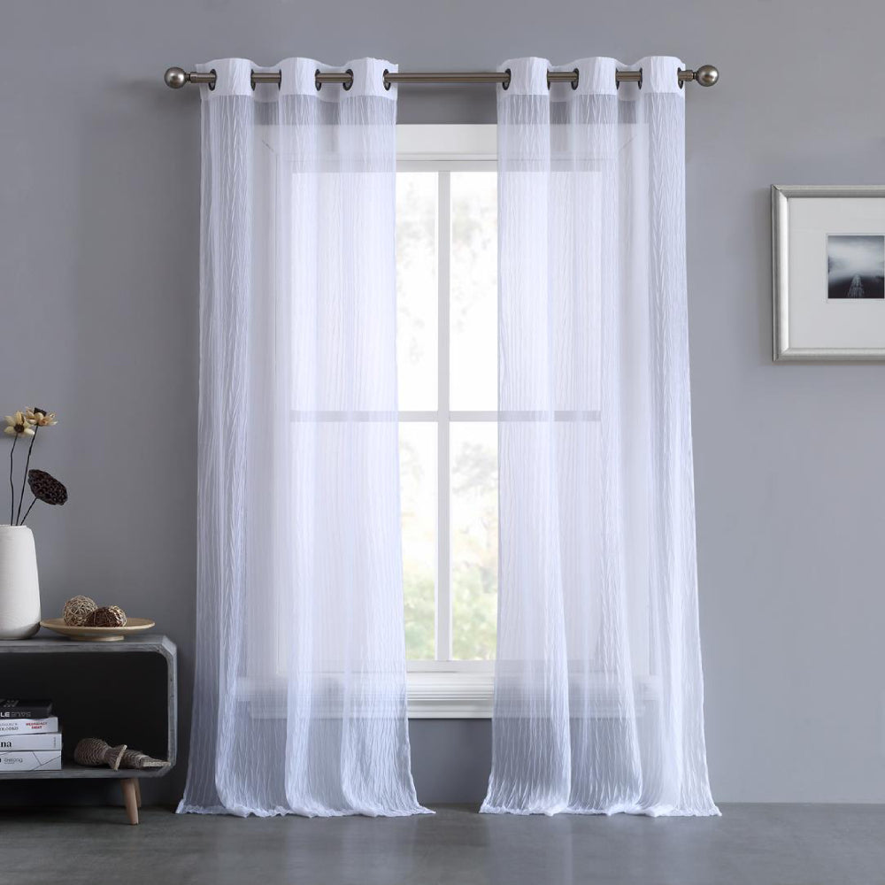 Marnie Sheer Voile Curtains - Pure White - Juicy Couture