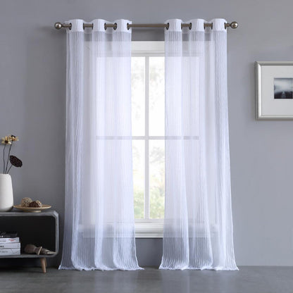 Marnie Sheer Voile Curtains - Pure White - Juicy Couture