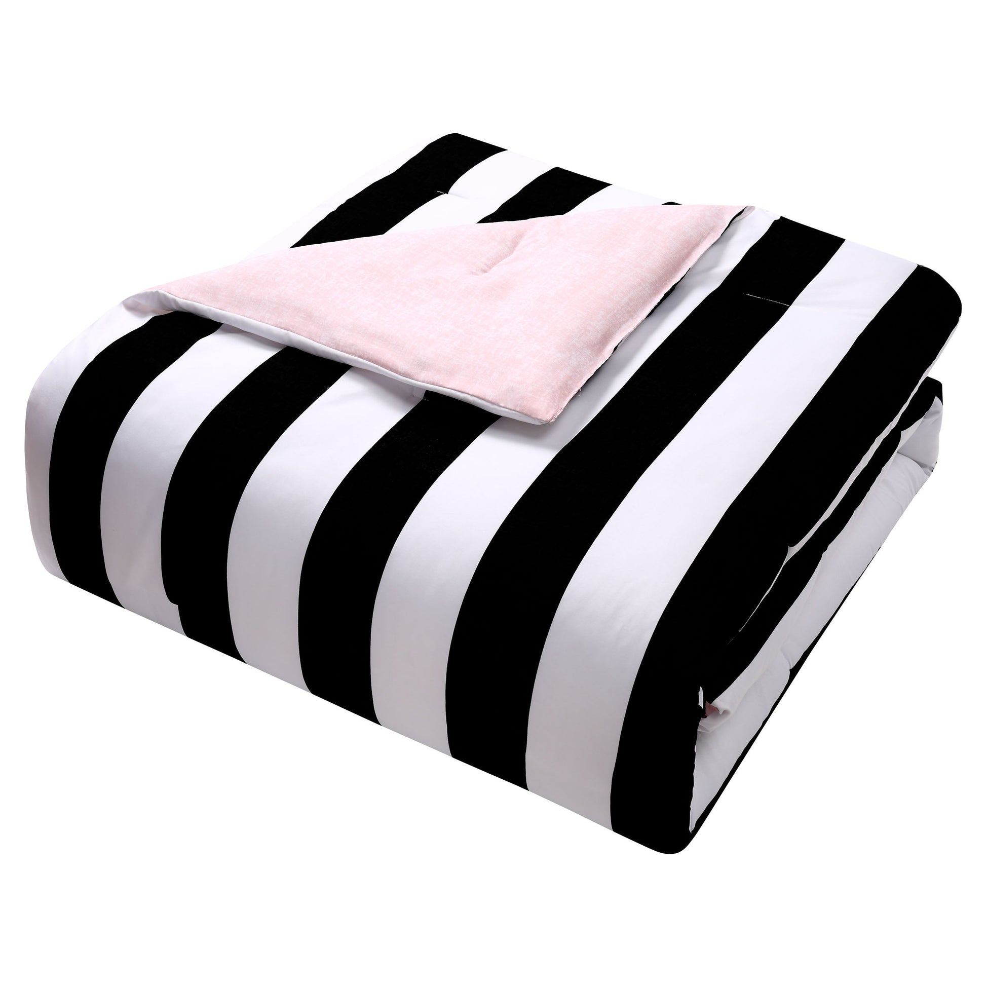 Cabana Striped Reversible Comforter Set - Black/White - Juicy Couture