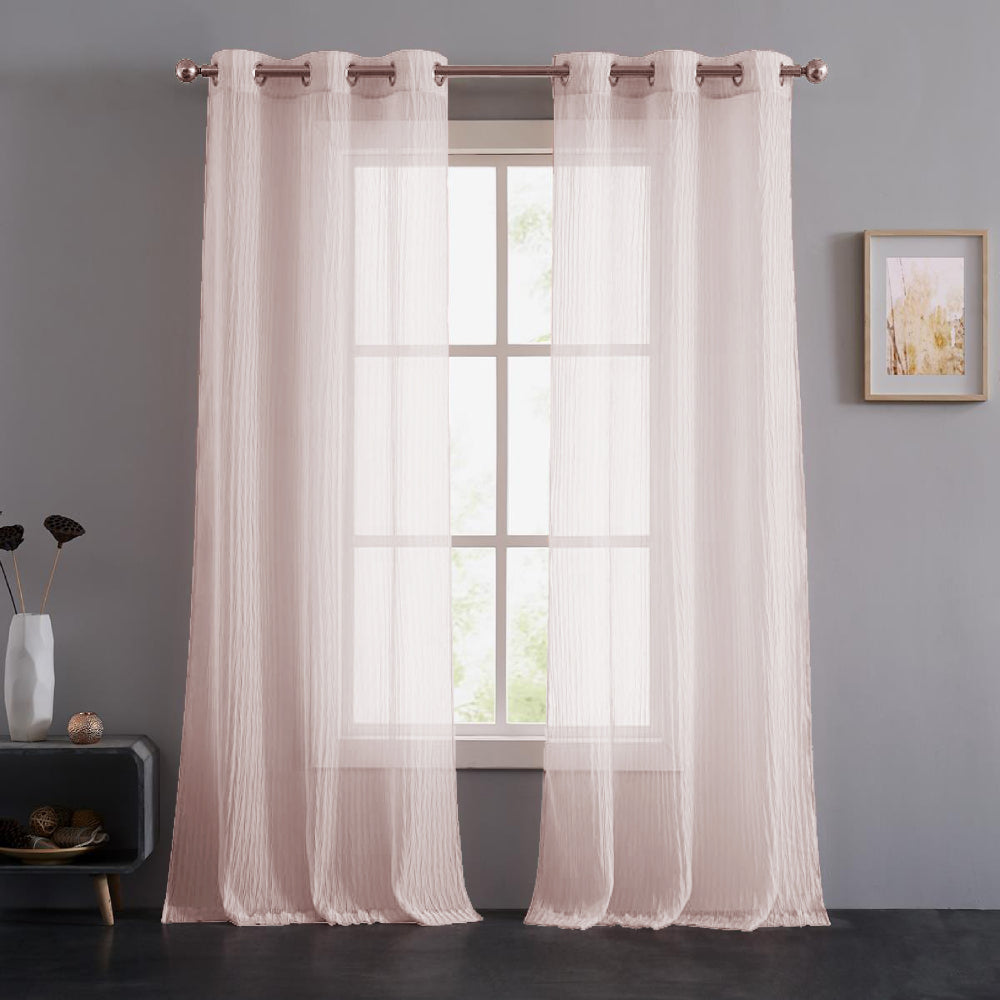 Marnie Sheer Voile Curtains - Blush - Juicy Couture
