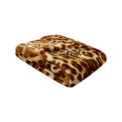 Plush Throw Blanket - Brown Leopard - Juicy Couture