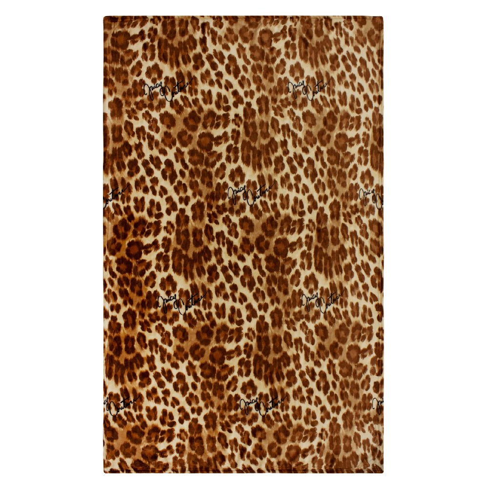 Plush Throw Blanket - Brown Leopard - Juicy Couture