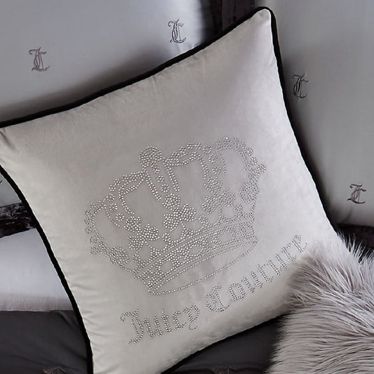 Gothic Rhinestone Crown Pillow - Grey - Juicy Couture