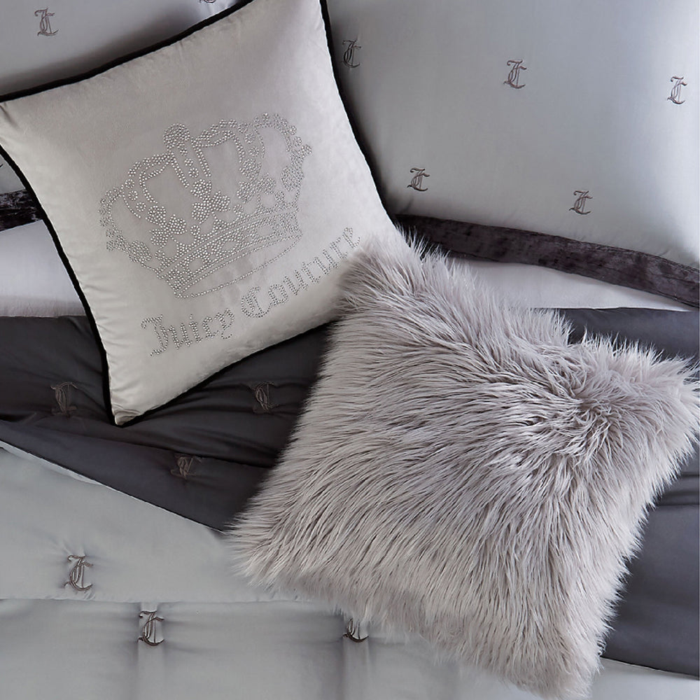 Gothic Rhinestone Crown Pillow - Grey - Juicy Couture