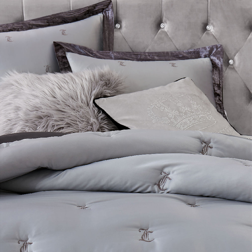 Gothic Rhinestone Crown Pillow - Grey - Juicy Couture