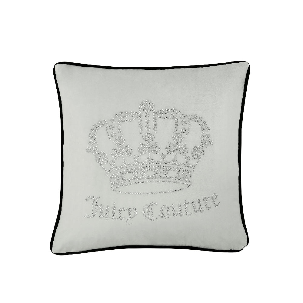 Gothic Rhinestone Crown Pillow - Grey - Juicy Couture