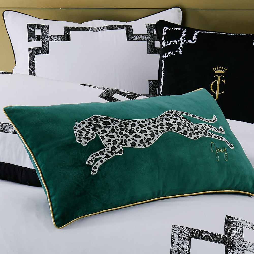 Velvet Cheetah Pillow - Dark Green - Juicy Couture
