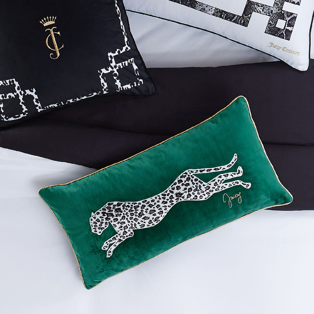 Velvet Cheetah Pillow - Dark Green - Juicy Couture