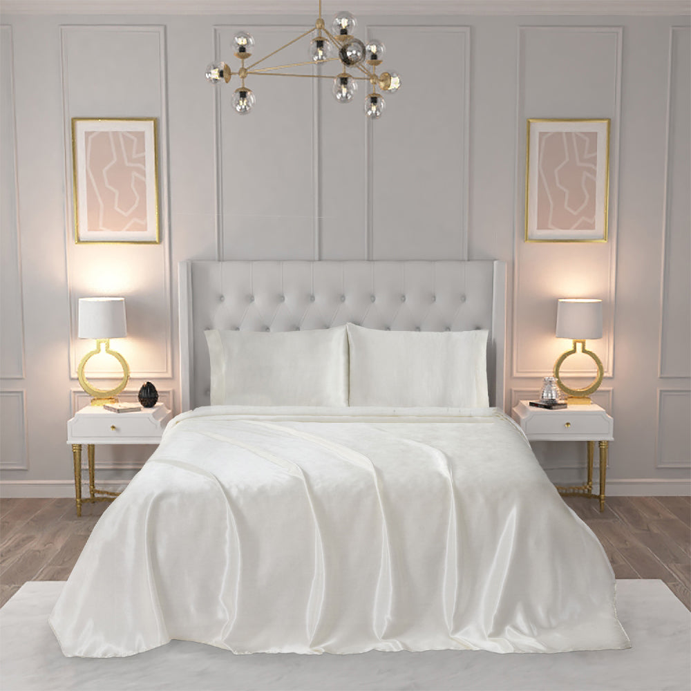 Solid Satin Sheet Set - Pearl - Juicy Couture