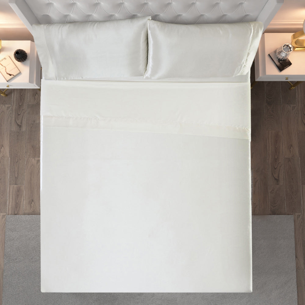 Solid Satin Sheet Set - Pearl - Juicy Couture