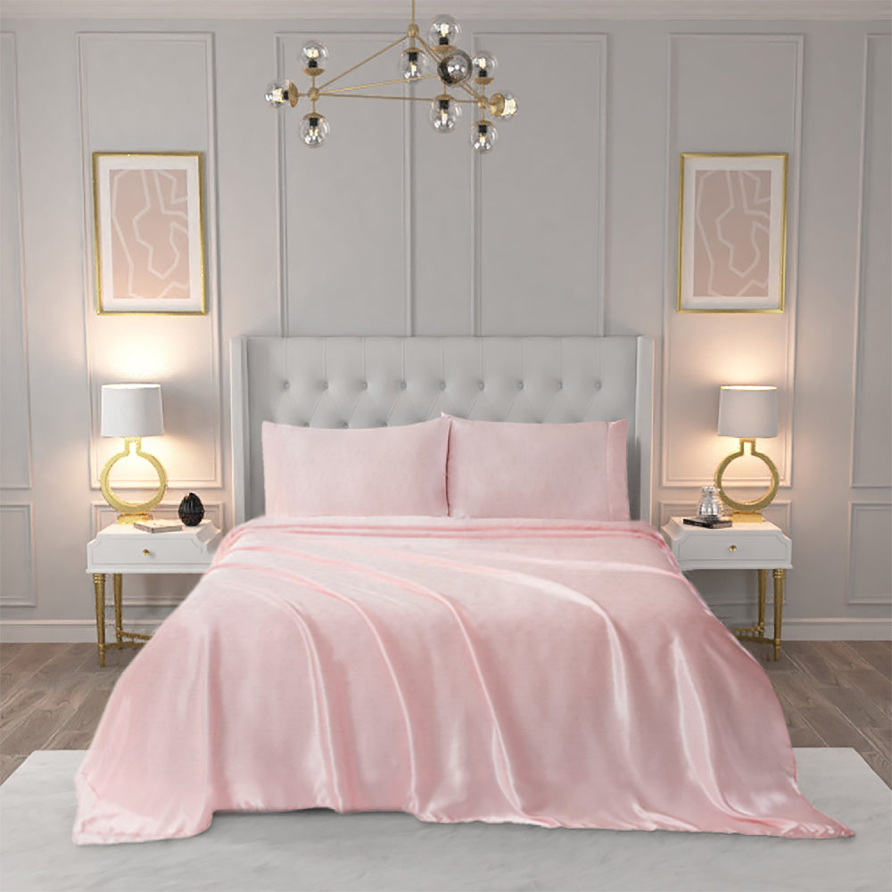 Solid Satin Sheet Set - Heavenly Pink - Juicy Couture