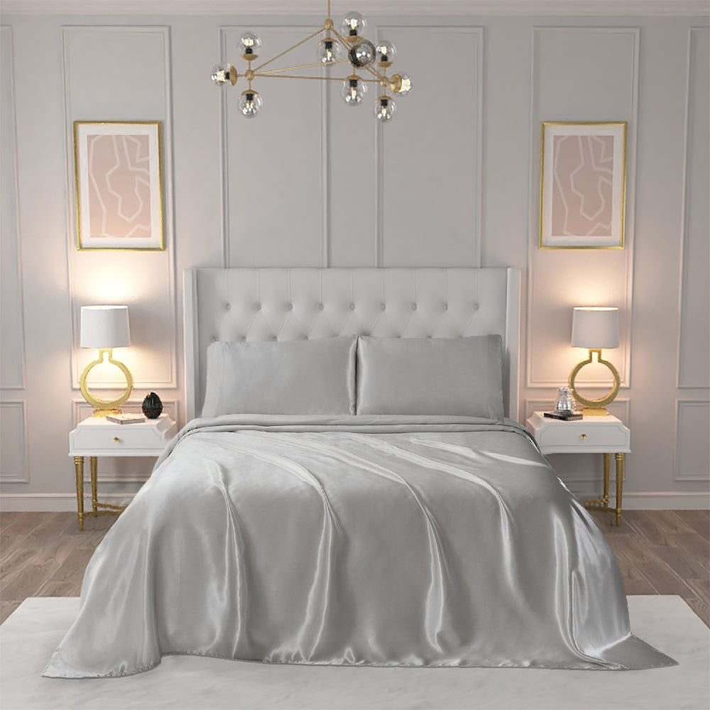 Solid Satin Sheet Set - Smoke - Juicy Couture