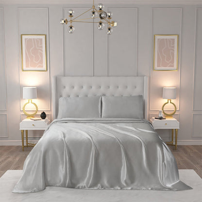 Solid Satin Sheet Set - Smoke - Juicy Couture