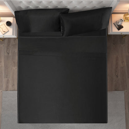 Solid Satin Sheet Set - Black - Juicy Couture