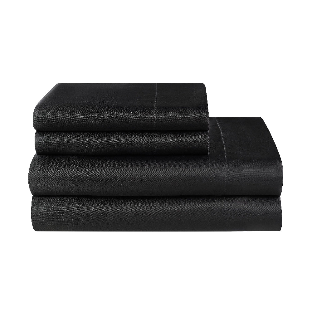 Solid Satin Sheet Set - Black - Juicy Couture