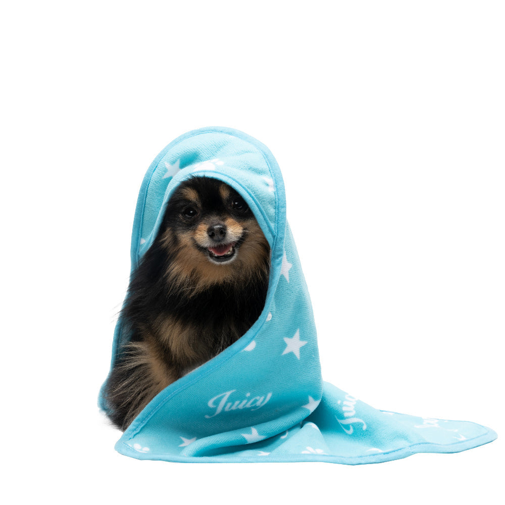 Hooded Pet Towel - Turquoise - Juicy Couture