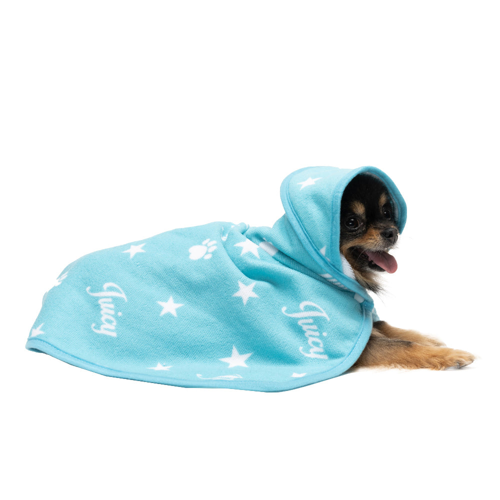 Hooded Pet Towel - Turquoise - Juicy Couture