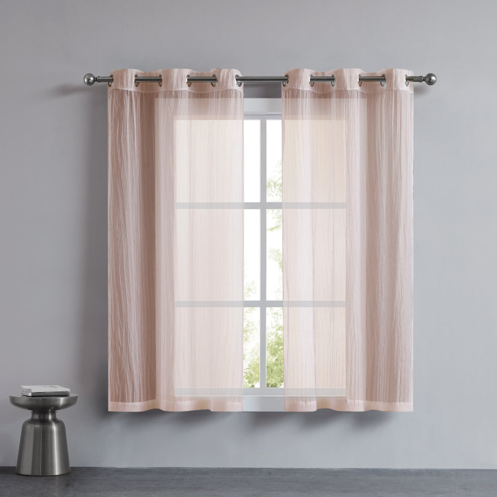 Marnie Sheer Voile Curtains - Blush - Juicy Couture