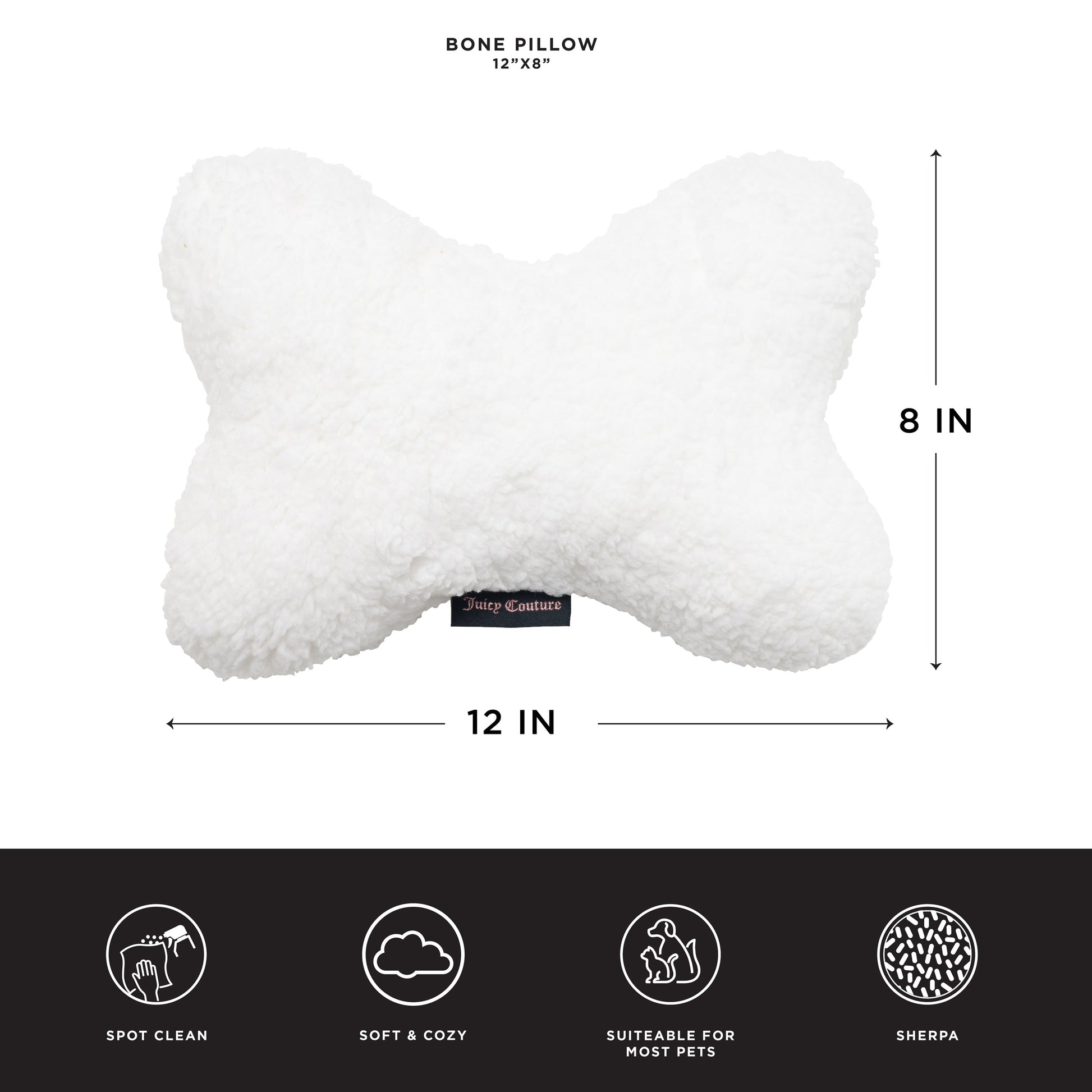 Pet Throw Blanket & Bone Pillow 2-Piece Set - Grey/White - Juicy Couture