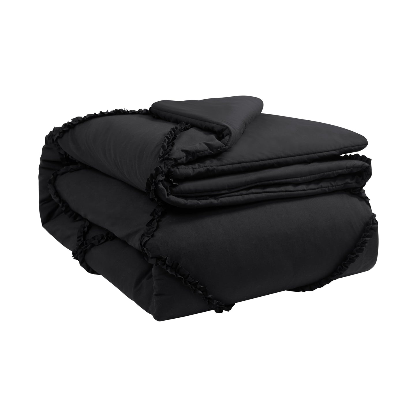Diamond Ruffle Comforter Set - Black - Juicy Couture