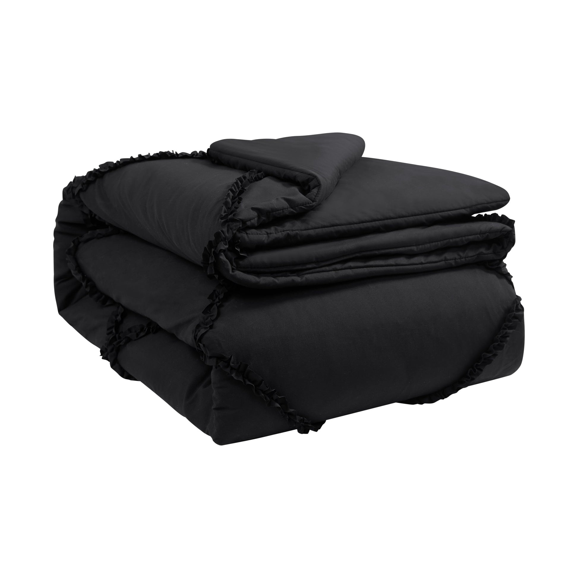 Diamond Ruffle Comforter Set - Black - Juicy Couture