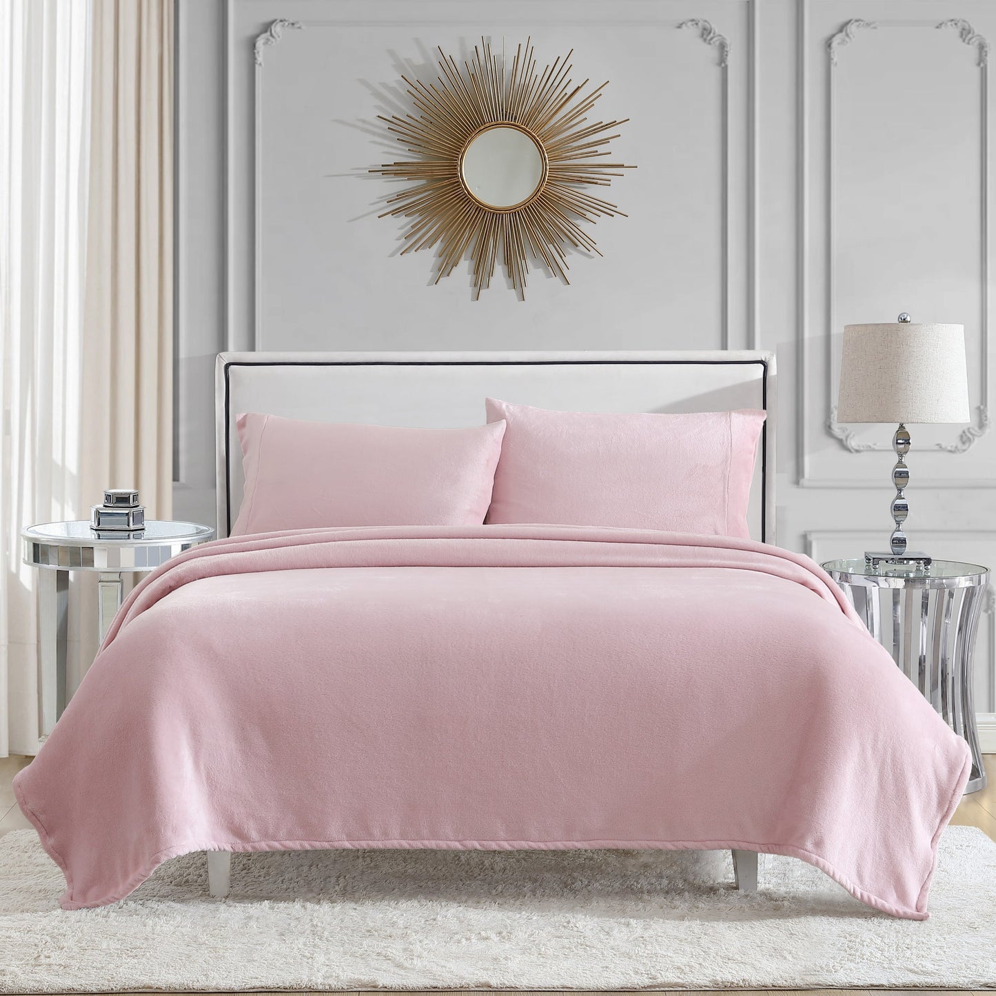 Solid Plush Sheet Set - Pink - Juicy Couture