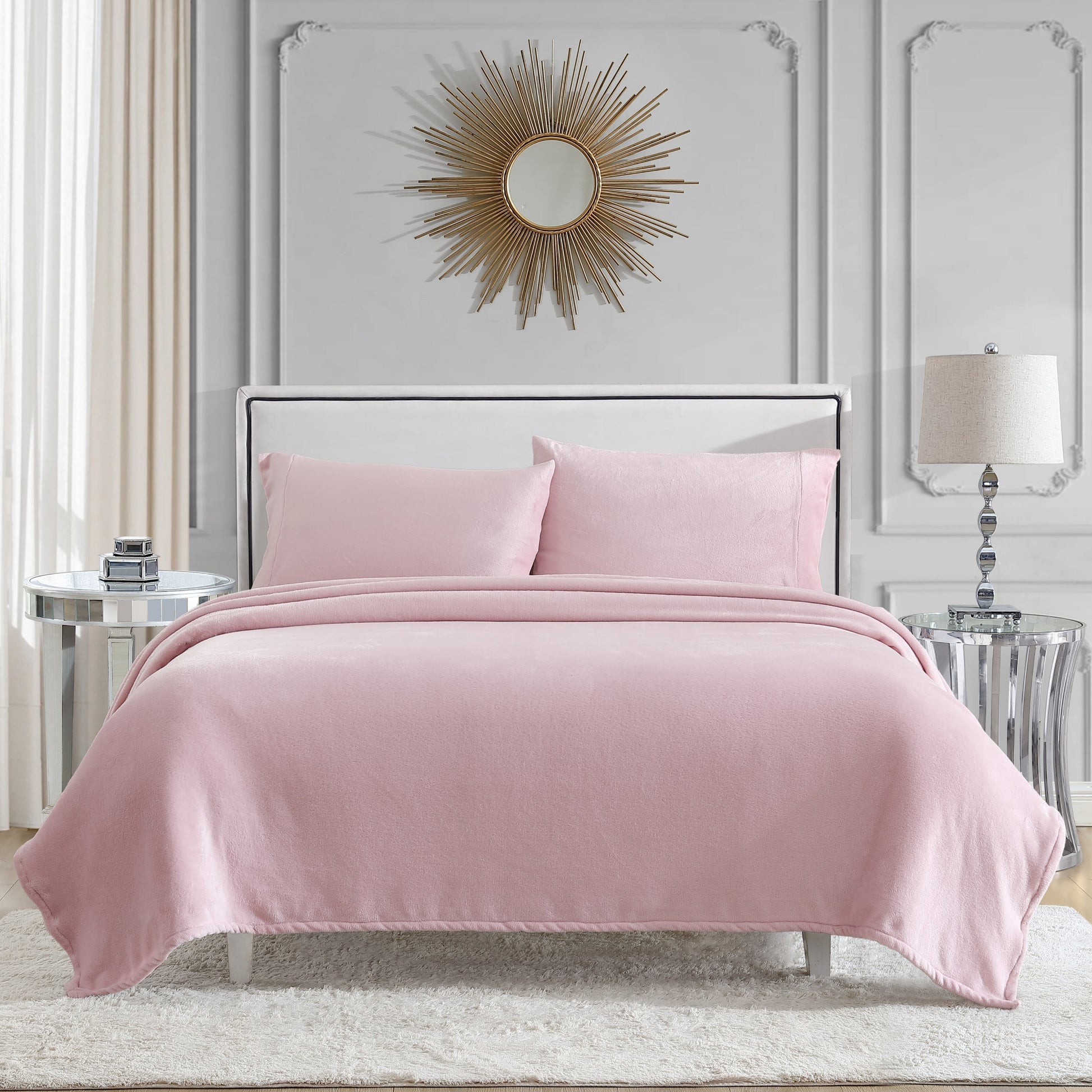 Solid Plush Sheet Set - Pink - Juicy Couture