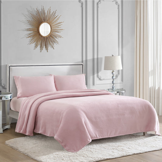 Solid Plush Sheet Set - Pink - Juicy Couture