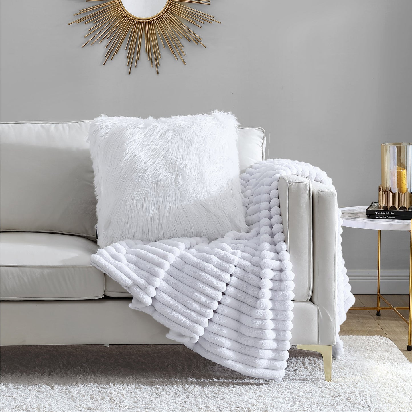 Faux Fur Pillow - White - Juicy Couture
