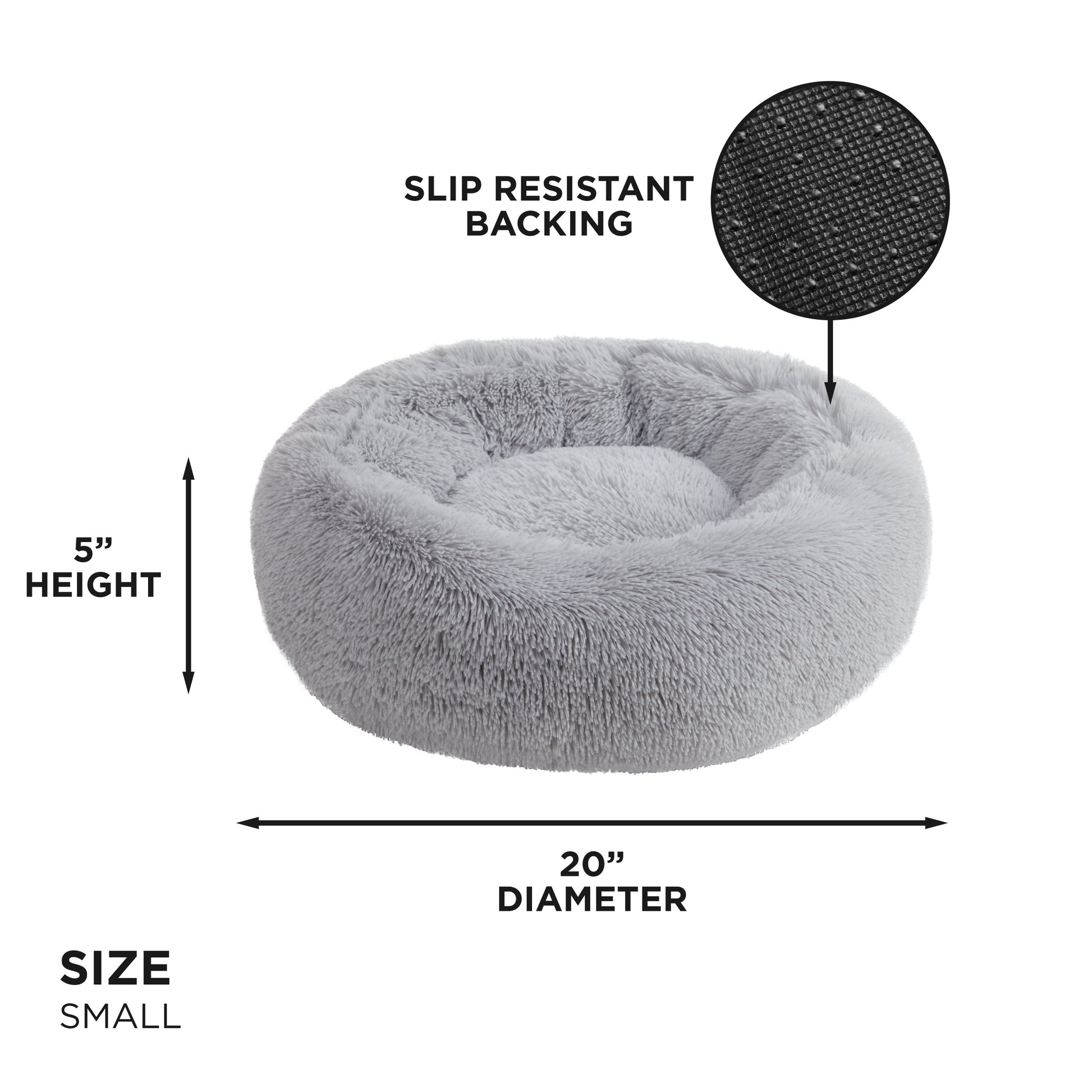 Devon Faux Fur Pet Bed - Heather Grey - Juicy Couture