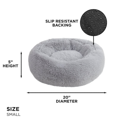 Devon Faux Fur Pet Bed - Heather Grey - Juicy Couture