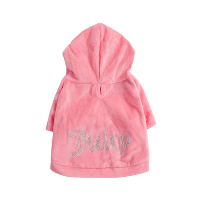 Bling Velour Pet Hoodie - Pink - Juicy Couture