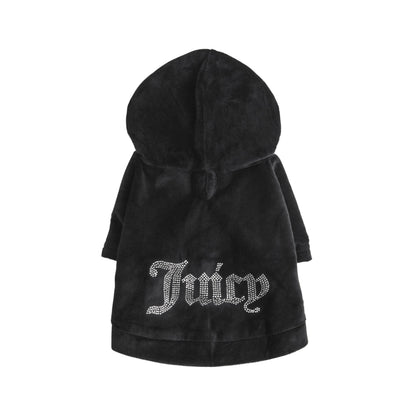 Bling Velour Pet Hoodie - Black - Juicy Couture
