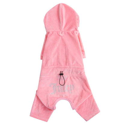 Bling Velour Pet Tracksuit - Pink - Juicy Couture
